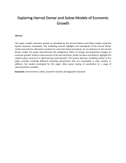 Exploring Harrod Domar and Solow Models of Economic Growth