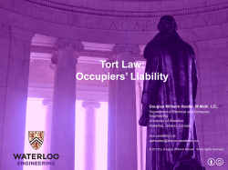 Occupiers` Liability - Electrical and Computer Engineering