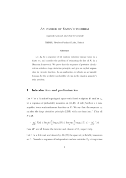 An inverse of Sanov`s theorem 1 Introduction and preliminaries
