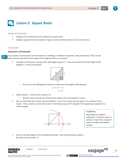 Lesson 2: Square Roots