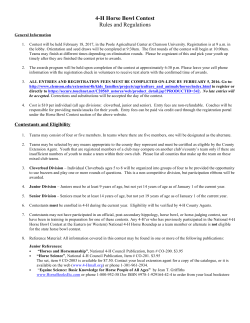 4-H Horse Bowl Contest Rules and Regulations