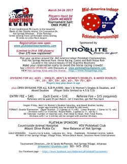 Players must be USAPA MEMBER Tournament