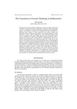 The Transition to Formal Thinking in Mathematics