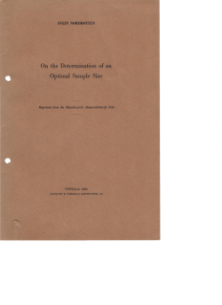 On the Determination of an Optimal Sample Size