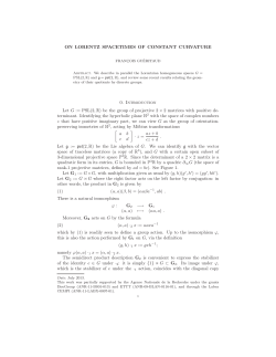ON LORENTZ SPACETIMES OF CONSTANT CURVATURE 0