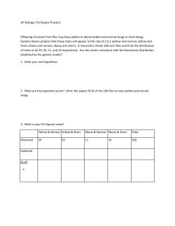 AP Biology: Chi-Square Practice Offspring of certain fruit flies may