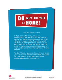 Math&eacute;matiques + jeu = combinaison gagnante Math + Game = Fun