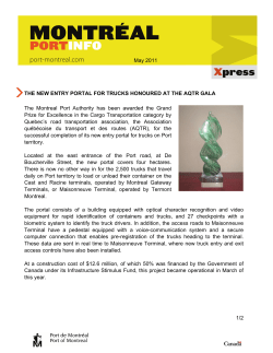 THE NEW ENTRY PORTAL FOR TRUCKS