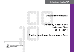 Disability Access and Inclusion Plan 2010 -2015