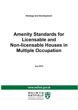 Amenity Standards for Licensable and Non-licensable