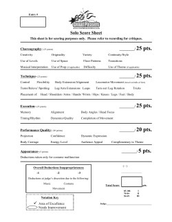 Solo Score Sheet - Crowd Pleasers Dance Camps