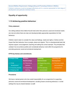 Achieving positive behaviour - Longworth Pre