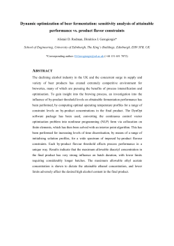 Dynamic Optimisation of Beer Fermentation