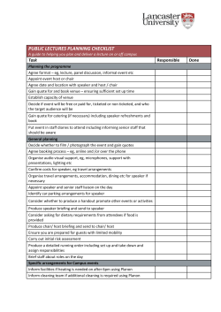 Public lectures planning checklist