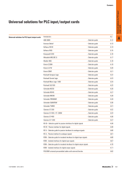 Universal solutions for PLC input/output cards A