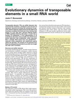 Evolutionary dynamics of transposable elements