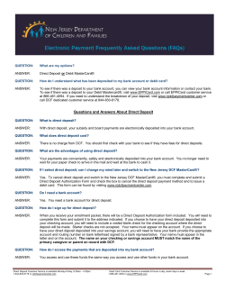Questions and Answers About Direct Deposit