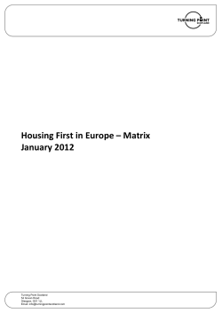 Housing First in Europe &ndash; Matrix
