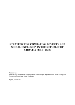2014-2020 Strategy for Combating Poverty and Social Exclusion in