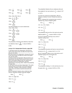 Lesson 5.6: Independent Events, page 360