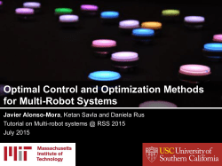 Optimal Control and Optimization Methods for Multi