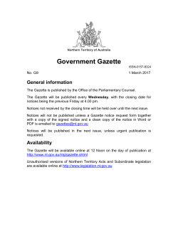 Northern Territory Government 2017 G9