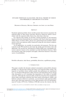Standard optimal portfolio choice models assume that investors