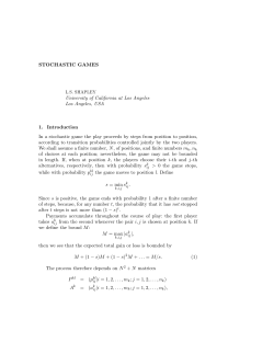 STOCHASTIC GAMES University of California at Los Angeles Los