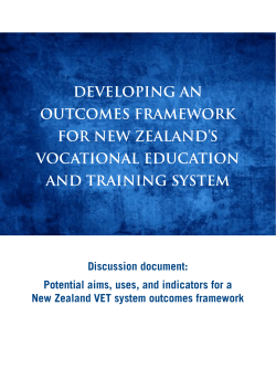 developing an outcomes framework for new zealand`s vocational
