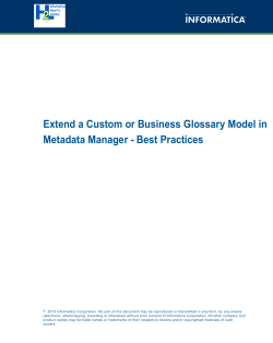 Extend a Custom or Business Glossary Model in Metadata Manager