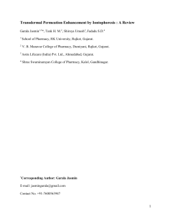 Drug Transport in Iontophoresis - international journal of advances