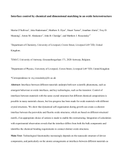 Interface control by chemical and dimensional matching in an oxide