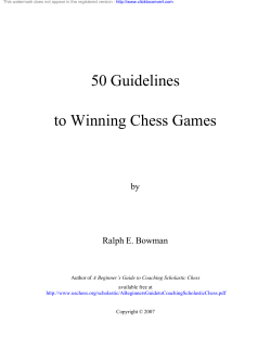 50 Guidelines to Winning Chess Games