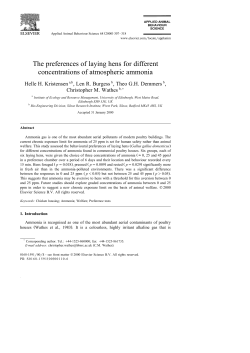 The preferences of laying hens for different concentrations of