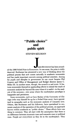 "Public choice" and public spirit