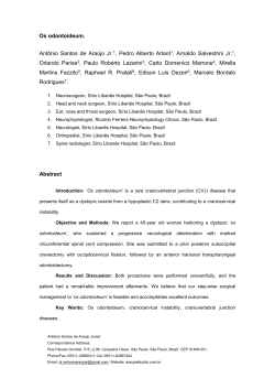 Os odontoideum. Ant&ocirc;nio Santos de Ara&uacute;jo Jr.1, Pedro Alberto