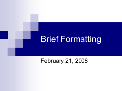 Brief Formatting