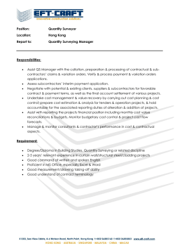 Quantity Surveyor Location - EFT