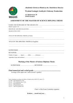 formularz oceny pracy magisterskiej