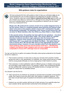 Guidance Notes &ndash; Equality Monitoring 2017