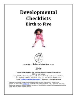 Developmental Checklists - Birth to Five