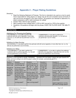 Appendix 2 &ndash; Player Rating Guidelines