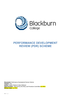 performance development review (pdr) scheme