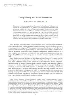 Group Identity and Social Preferences