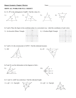 Honors Geometry Chapter 5 Review
