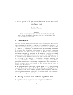 A short proof of Klyachko`s theorem about rational - IMJ-PRG