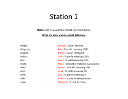 Station 1 Match each item with the correct statement below. Write the