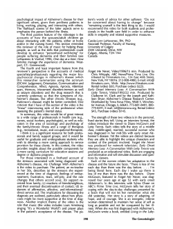psychological impact of Alzheimer`s disease for their significant