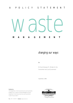 changing our way s - Environmental Protection Agency, Ireland