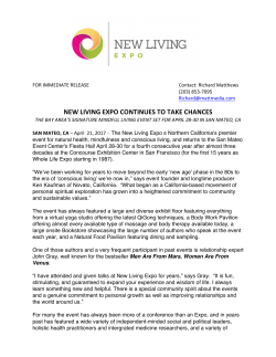 NEW LIVING EXPO CONTINUES TO TAKE CHANCES